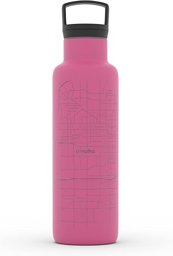 Miniatura 42 de Well Told Botella de agua aislada con mapa de Washington DC grabado, botella de acero inoxidable grabada (21 onzas, blanco) botella aislada de mapa