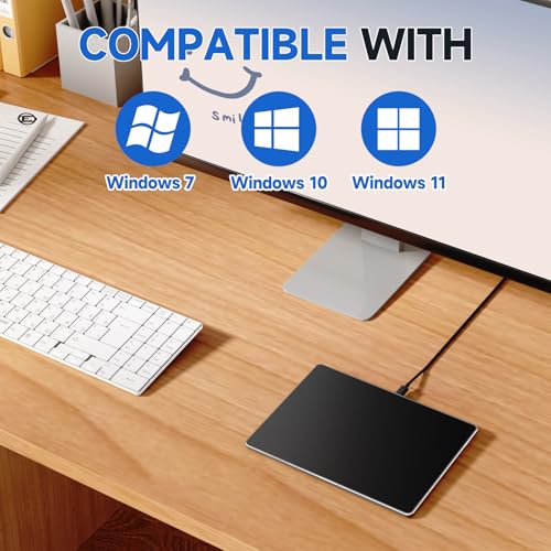 Wired Bluetooth Trackpad for Windows 10 & 11, 3-in-1 Connectivity Modes,High Precision Control, Portable Multi-Touch Gestures touchpad for PC & Laptop - Thumbnail 2