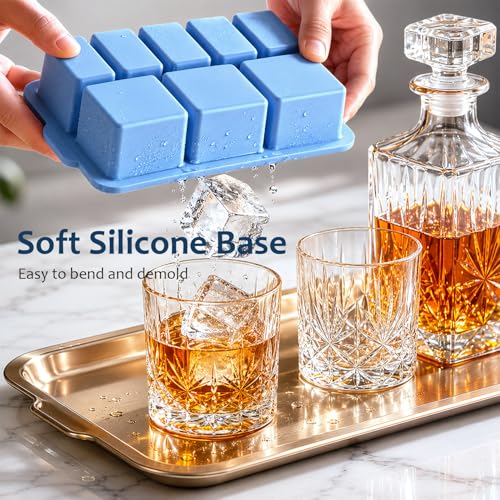 Bandeja de hielo de silicona con tapa azul miniatura 5