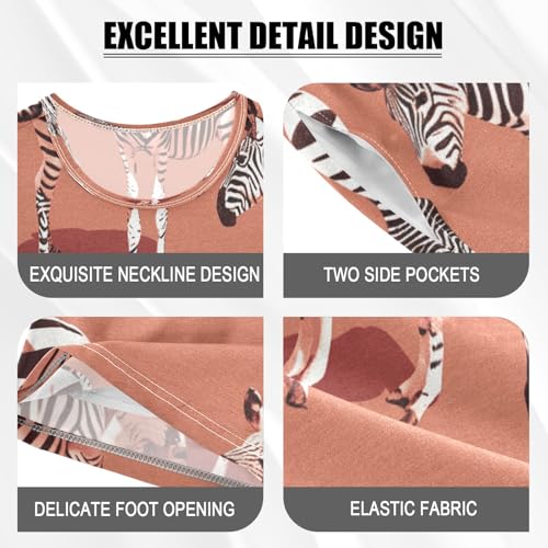 Zebra(3) Kids Pjs Set Boys Girls Summer Short-Sleeve Sleepwear Pajamas 2PCS4