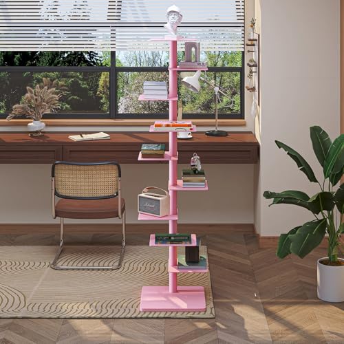 Genérico Estantería Vertical Moderna de Metal con diseño Flotante Invisible, Ideal para el hogar (Rosa)