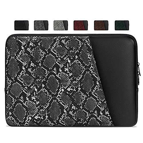 NUBILY Laptop Case 13.3-14 inch Laptop Sleeve Snake Pattern Laptop Cover Waterproof PU Leather Notebook Bag for MacBook Pro ASUS Acer Dell HP Lenovo Samsung