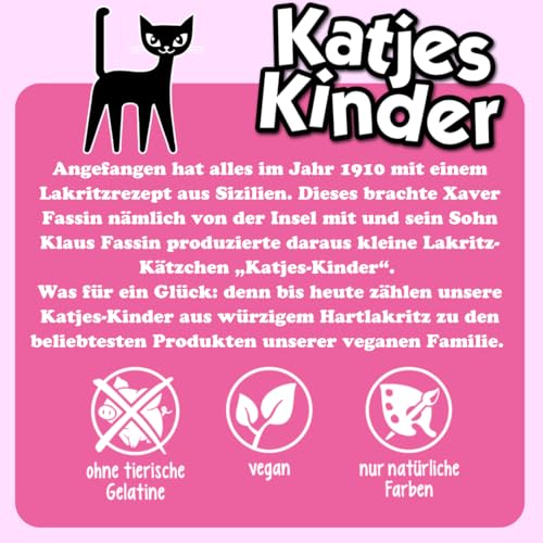 Katjes-Kinder Großpackung – mit würzigem Lakritz, kleine Lakritz-Kätzchen aus Hartlakritz, der Klassiker jetzt in vegan, 700