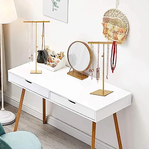 SHUNKAIZS Necklace Holder Jewelry Stand,2Pcs Gold Bag Purse Metal Display Stand Tower Stand Adjustable Height for Bangles, Necklaces, Bracelets, Rings, Bag - Image 3