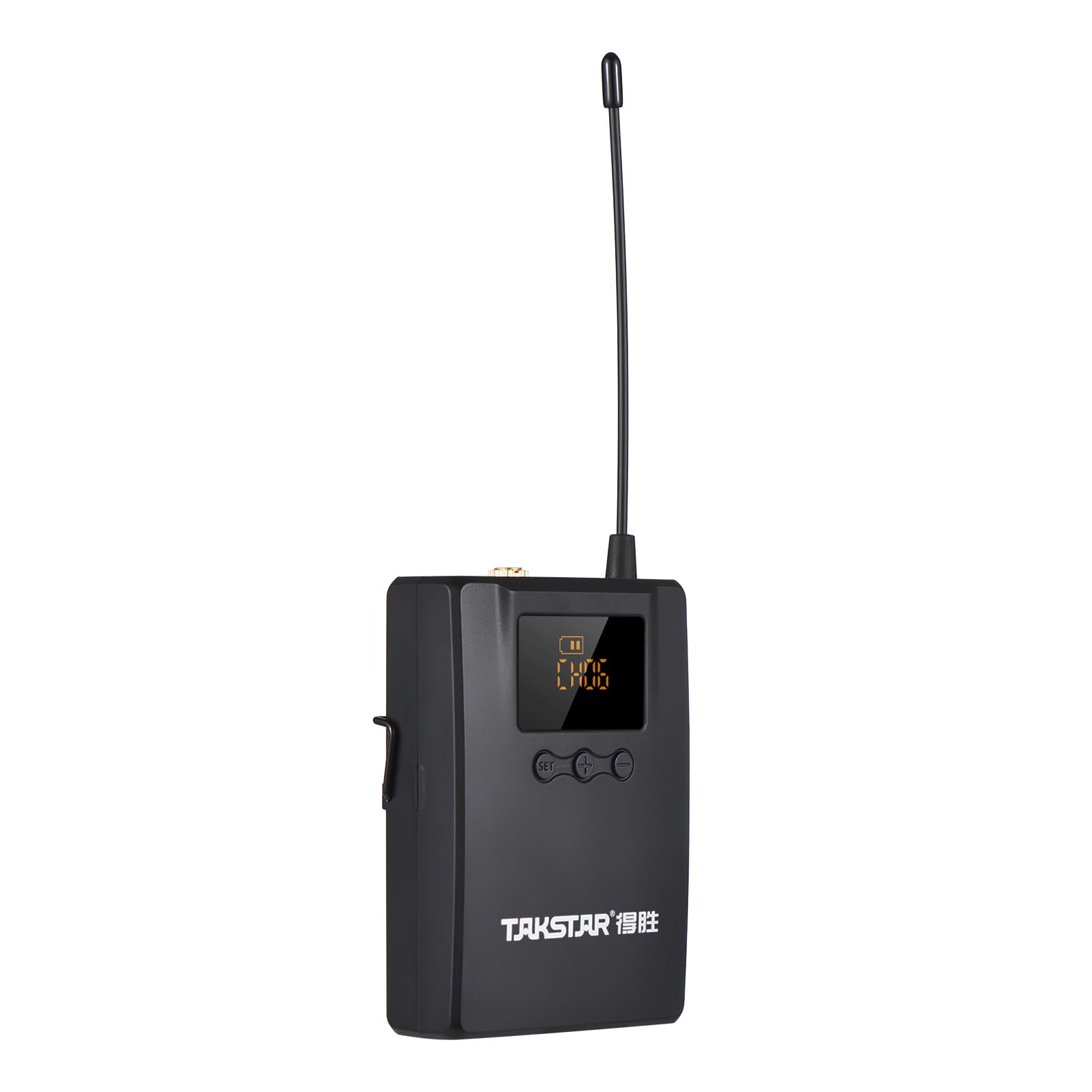 Domary Odbiornik Typu Bodypack UHF ze Słuchawkami Dousznymi Cyfrowy Wyświetlacz LED Bezprzewodowa częstotliwość 520–600 MHz do Monitorowania Sceny Instrumentalnej i tłumaczeń