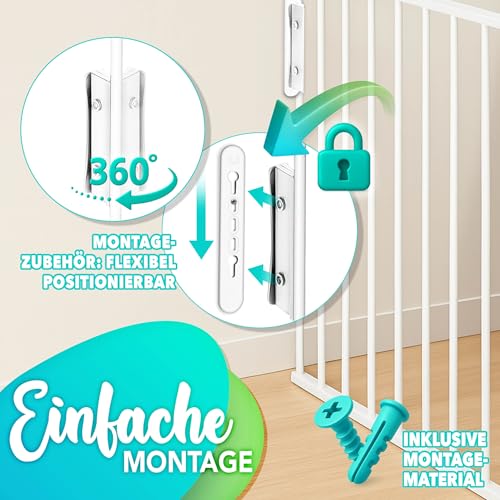 KIDUKU® Kaminschutzgitter mit Tür Metall 300 cm | Absperrgitter ohne Bohren – Ansicht 4