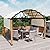 HAPPATIO 10' X 13' Outdoor Pergola with Sling Retractable Pergola Canopy, Wood-Like Aluminum Patio Pergola Shade for Patio, Backyard, Garden,Poolside