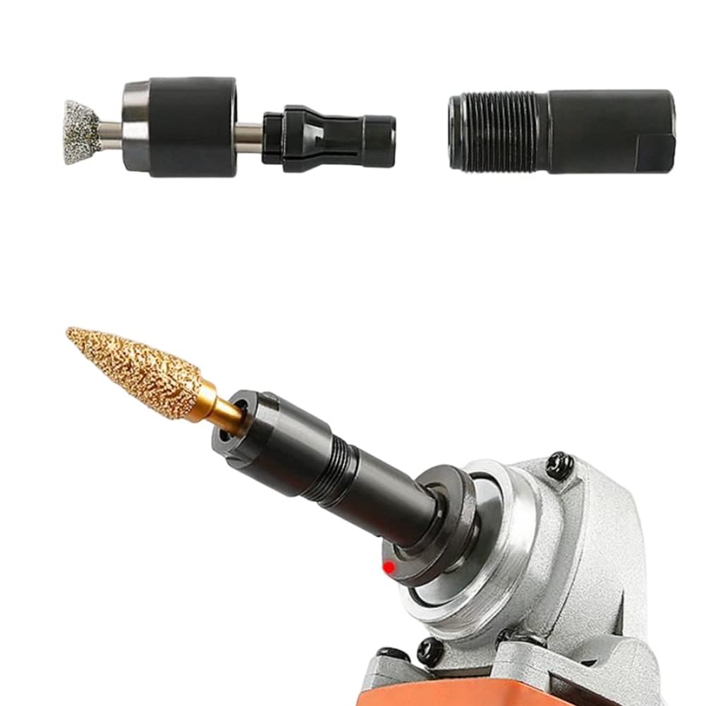 2pc 100-type Angle Grinder Modified Adapter to Straight Grinder Chuck M10 Thread, Black