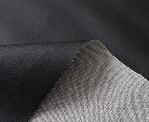 IPEA Kunstleder Schwarz für Dekor und Beschichtung 140 x 50 cm - Made in Italy - Kunstleder für Sofas, Stühle, Kleidung, Accessoires - Polsterstoff Bezugsstoff Lederoptik - Halben Meter