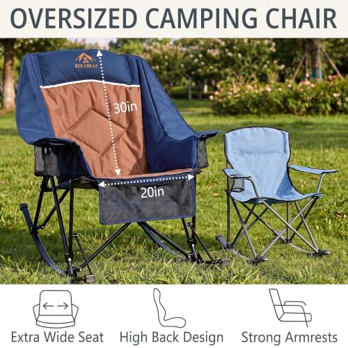 Silla mecedora de camping plegable para adultos RED CREAT modelo RC-ROCK con capacidad 400 lbs color Navy miniatura 5