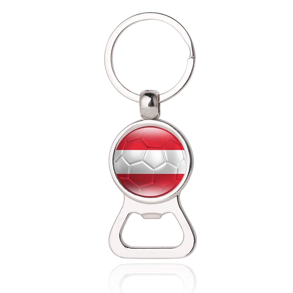 Flaschenöffner Schlüsselanhänger Mit Monaco-Flagge – Aus Metall & Glas, Souvenir & Geschenk