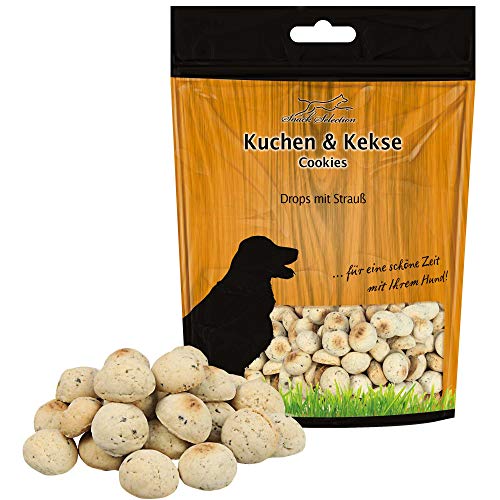 Schecker Hundekekse - 2 kg Drops mit Strauß - ideal für Spaziergänge und Training