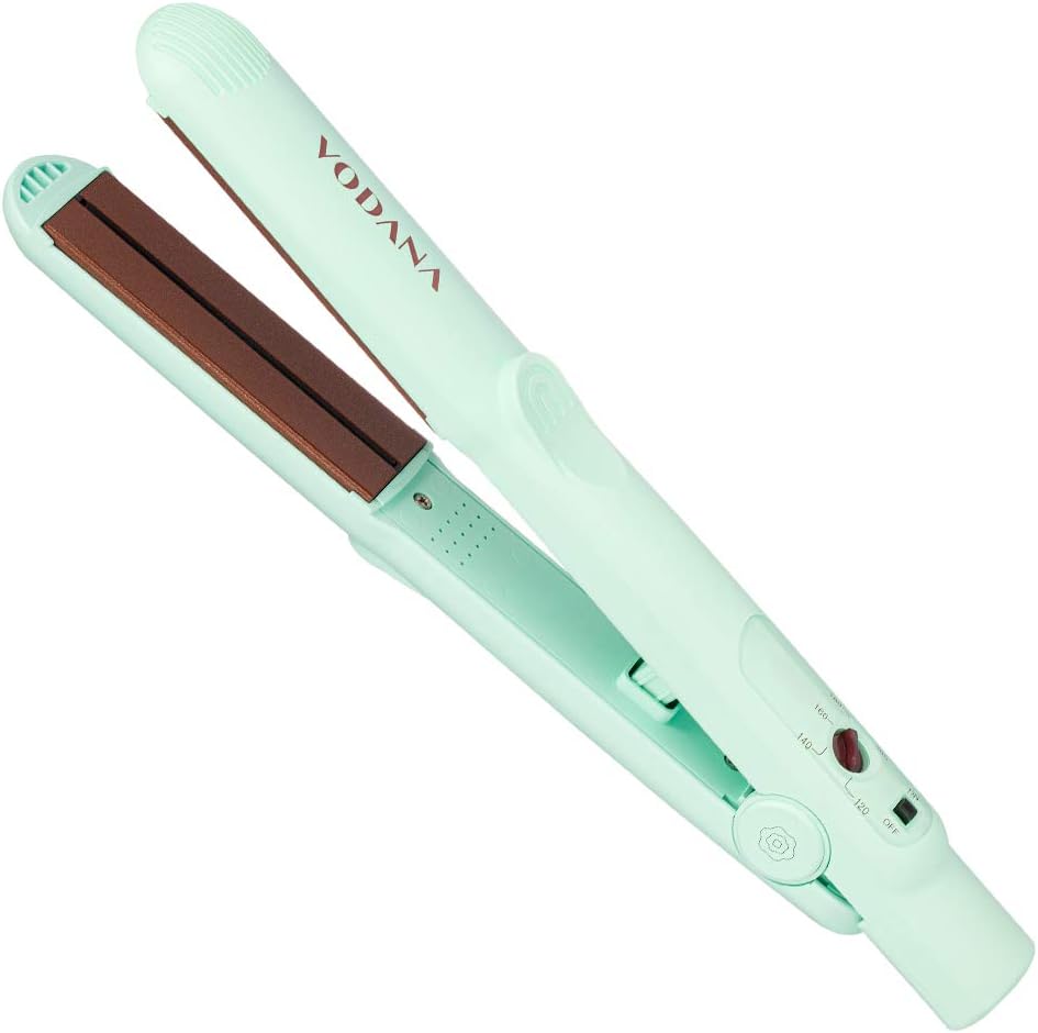 Professional Softbar Flat Iron - Ceramic Straightener with Patented Silicone Bar, Smooth & Quick Styling, Healthy Hair Solution, Dual Voltage for Worldwide Use (1 inch, MintColor)