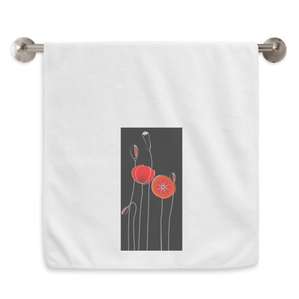 Serviette de toilette pavot rouge absorbante pour visage et mains