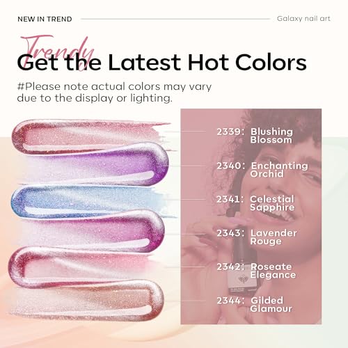 Image of modelones Holographic Glitter Cat Eye Gel Nail Polish Kit 6 Colors with Magnet Romantic Rainbow Galaxy Series Pastel Gel Polish Soak Off Led Gel Nail Polish Set Nail Art Gel Manicure Salon DIY Gifts
