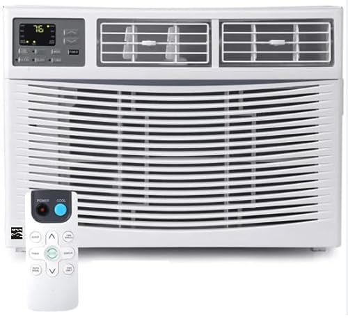 KENMORE Window Air Conditioner 8000 BTU for Bedroom, Remote Control, Extra Quiet, Includes Installation Kit. Energy Efficient