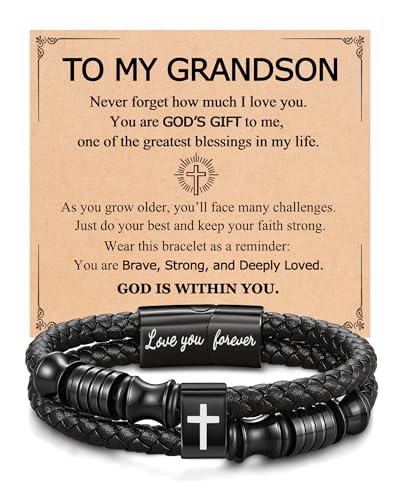 UNGENT THEM Grandson Bracelet Gifts From Grandma Teen Boys Gift Ideas