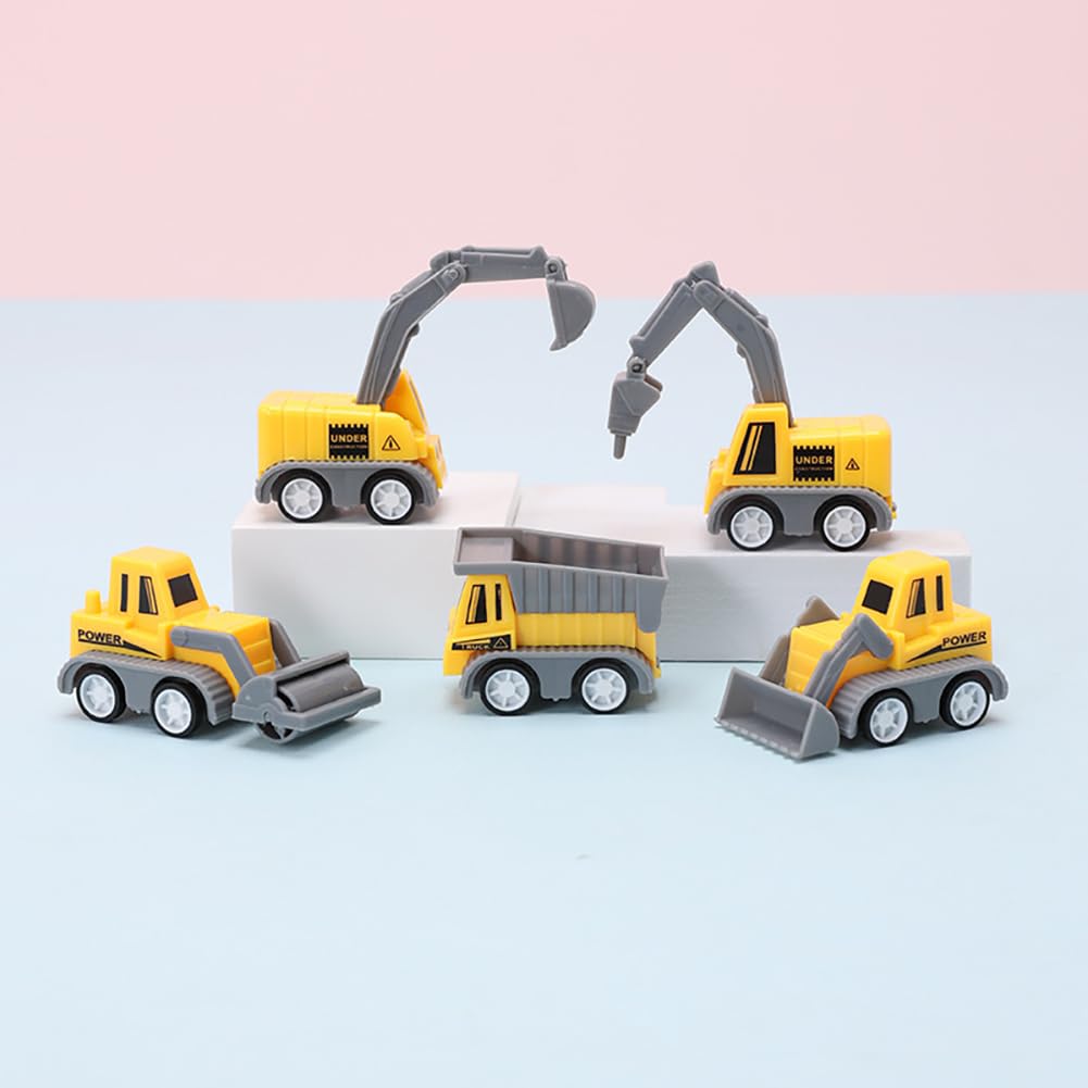 Wichtel Baustelle Set,Miniatur Puppenhaus Baustellenfahrzeuge Verkehrsschilder Zubehör,Bagger Traktor Kuchendeko,Technisches Fahrzeug Set,Wichtelbaustelle Wichtelzubehör für Tortendeko Wichteltür Deko
