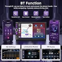 Autoradio 2 DIN mit Wireless CarPlay und Android Auto, 7 Zoll Touchscreen Bildschirm, Bluetooth Freisprecheinrichtung, FM Radio, Mit Rückfahrkamera, Typ-C, Mirror Link, Lenkradsteuerung – Ansicht 4