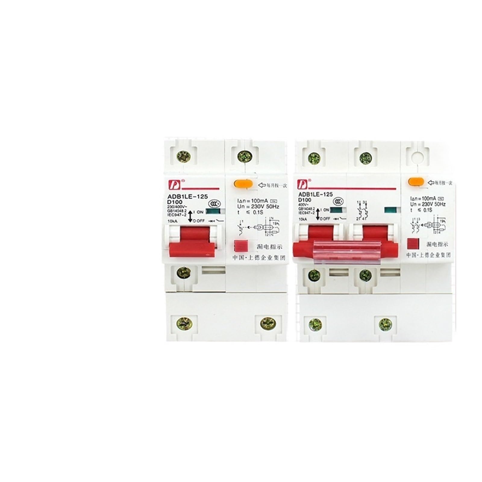 Disjoncteur différentiel DZ47LE-125/1P+N234P 100A pour rénovation électrique