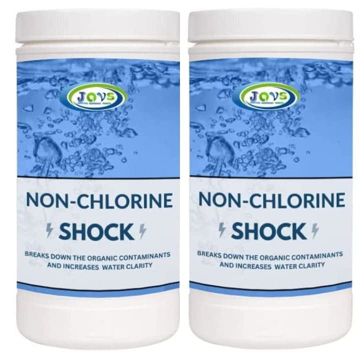 JOVS Non Chlorine Shock 2 x 1kg - Spa Treatment for Hot Tubs & Swimming Pools - Water Clarifier, Paddling Reducer, Cleaner, and Pool Maintenance Essential - Pool Chemicals Included