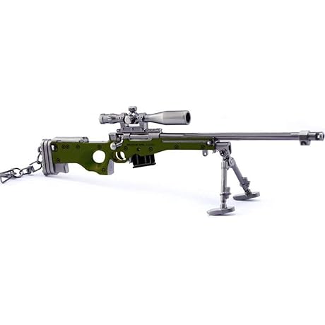 Mini Gun Keychain with Bullets (Survival Eat Chicken Games Metal 1/6 AWM...