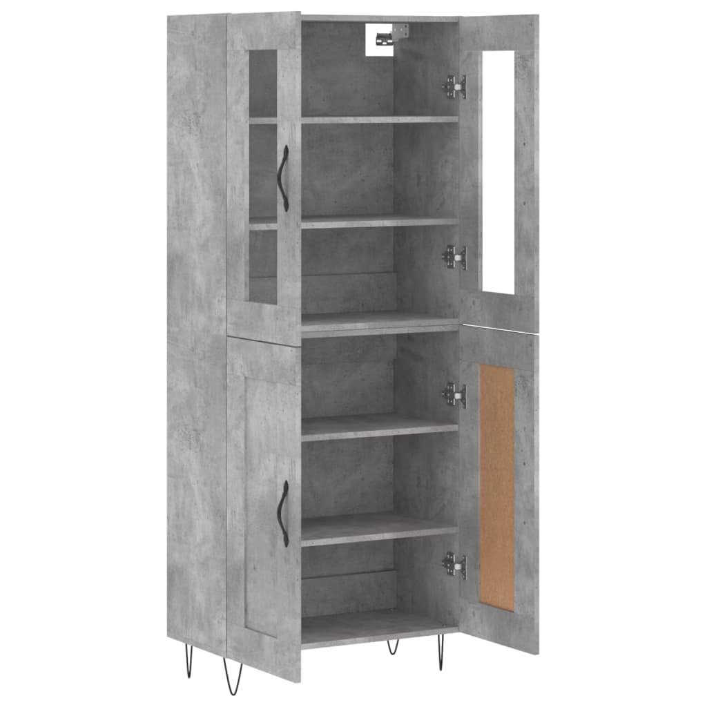 vidaXL Witrynka, szarość betonu 69,5x34x180 cm materiał drewnopochodny, kredens, komoda z szufladami, szafka do przedpokoju, szafka, komody do salonu
