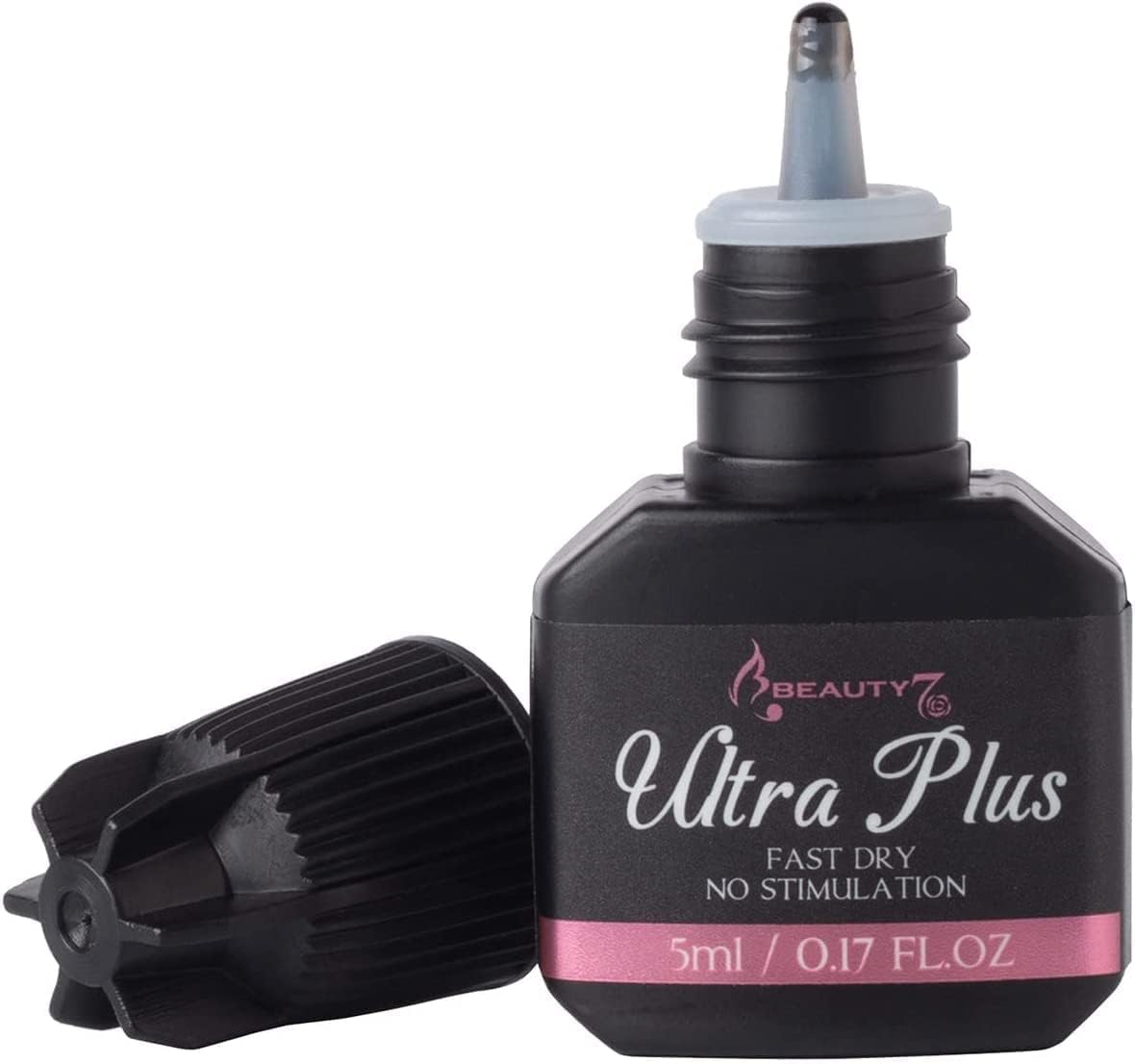 Sensitive Eyelash Glue for Cluster and Individual Lash Extensions - Black Adhesive for Semi-Permanent Self Application (5ml)
