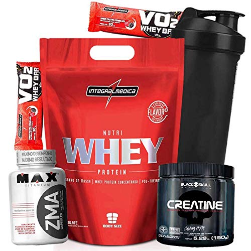 Whey/Wey IntegralMedica + ZMA + Creatina Importada + Coqueteleira. - Baunilha