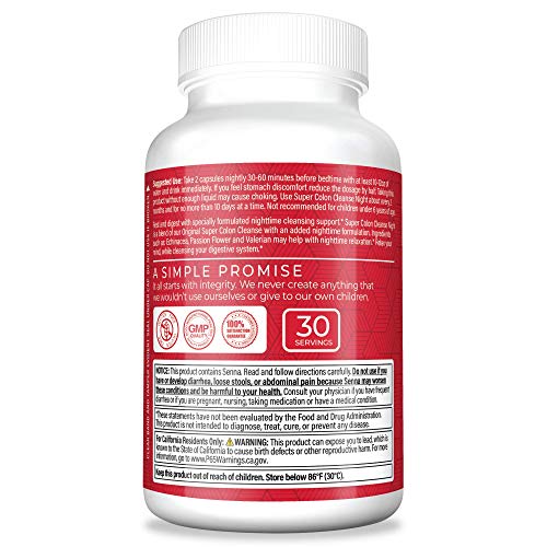 Health Plus Super Colon Cleanse Night Formula Digestive Support | Constipation Relief to Reduce Bloating with Probiotics and Valerian Root for Sleep | More than 1 Cleanse, 60 Capsules - Image 3