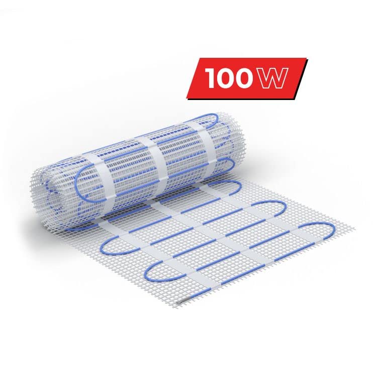 New Electric Underfloor Heating Double Core Premium Heating Mat 100 W/m²  1.3 to 14.7 m² (3.8 m² - 0.5 m x 7.6 m) : Amazon.co.uk: DIY u0026 Tools
