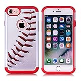 iPhone 8 Case,iPhone 7 Cover - Baseball Sports Pattern Shock-Absorption Hard PC and Inner Silicone Hybrid Dual Layer Armor Defender Protective Case Cover for Apple iPhone 7 and Apple iPhone 8