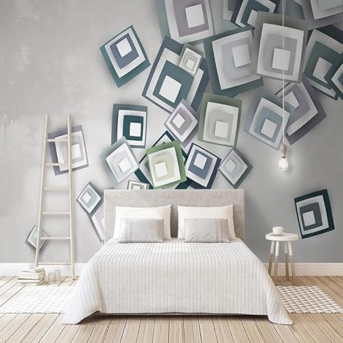 Tzxztt Creativo Tridimensional Minimalista Multicolor Geométrico Papel Pintado 3D Seda Texturizada Primera Calidad Neutros Material Ideal Para SalóN Dormitorio-200cm×140cm