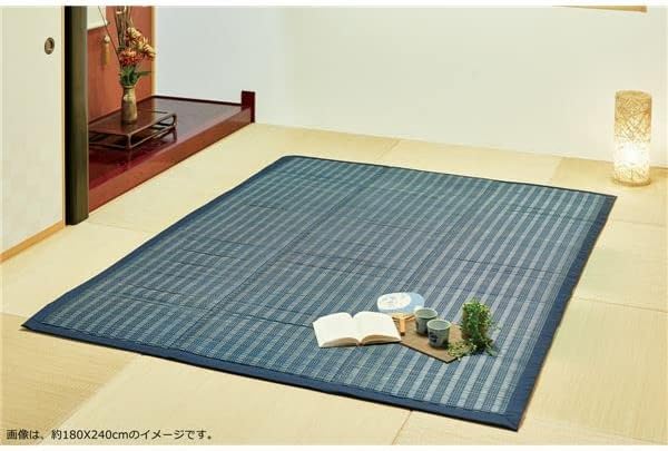 い草ラグ NCXリープ ブルー 180×240cm IKEHIKO イ草ラグ 180