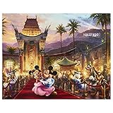 Thomas Kinkade's Digital Disney Dreams Mickey And Minnie In Hollywood 36' Panel Multi, Fabric