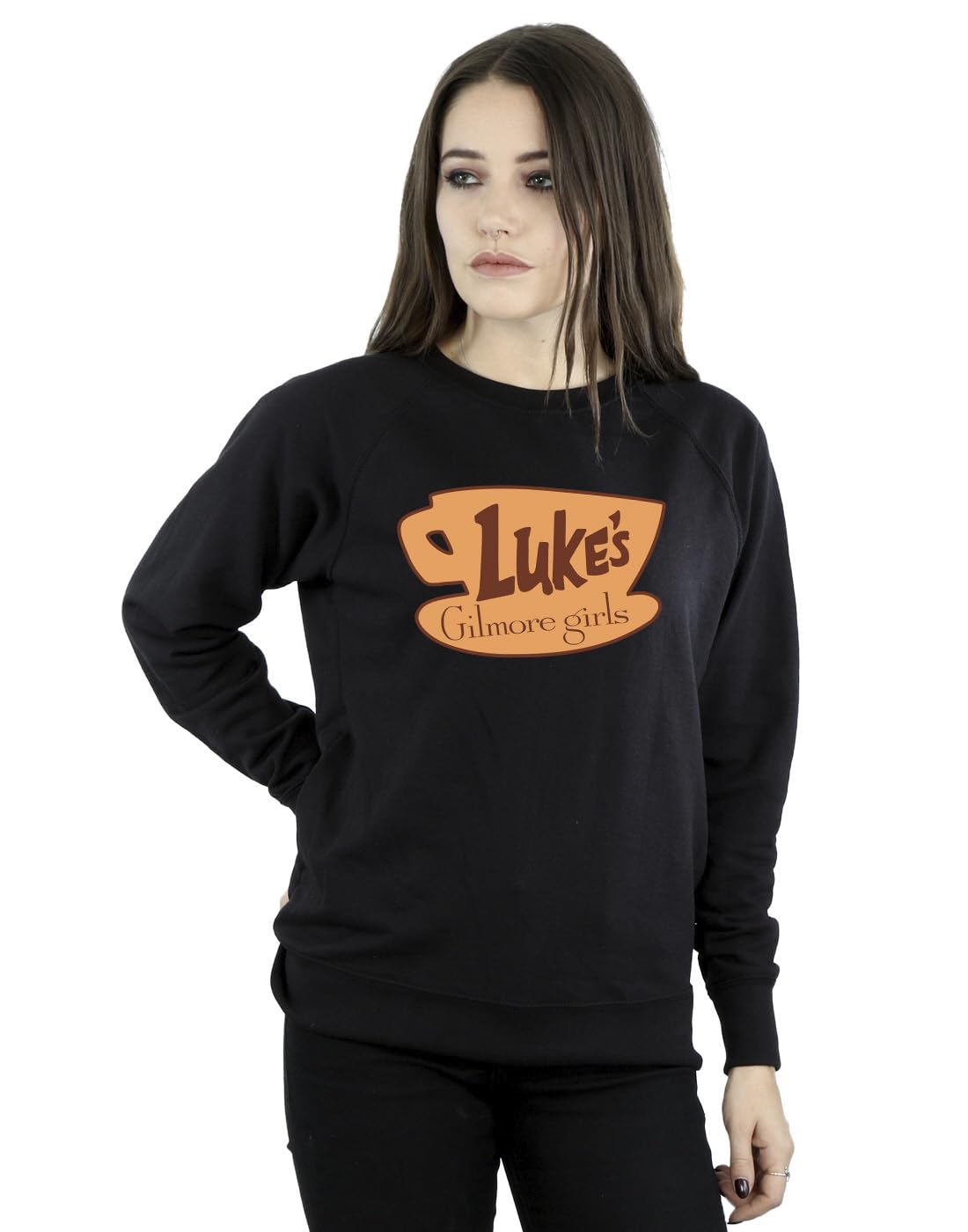 Absolute Cult Gilmore Girls Women's Luke's Logo Sweatshirt Black XXX-Large
