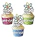 prédécoupée Science Symbole Atom – 50E anniversaire – comestible pour cupcakes/gâteau Décorations (lot de 12)