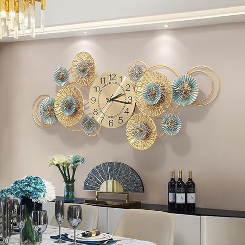 Grande horloge murale 90 cm vintage et silencieuse pour salon et bureau