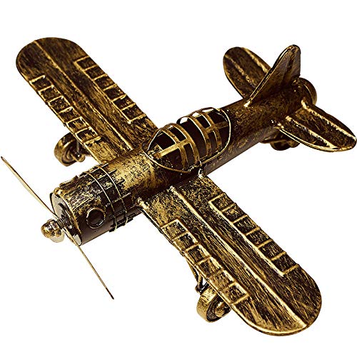Avion en fer brun : l'artisanat miniature chic