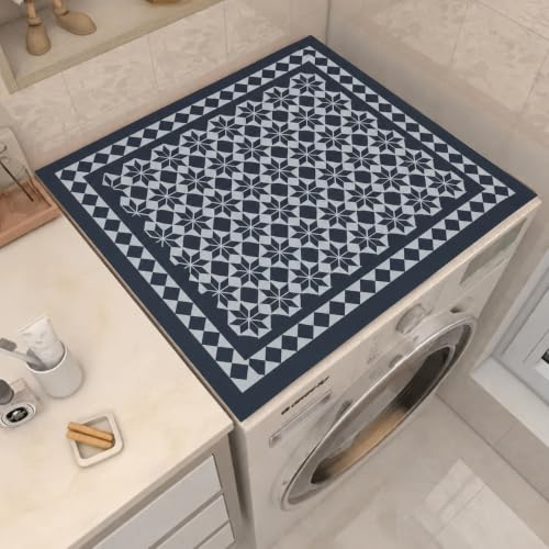 Image of Homecloud Washing Machine Mats for Top of Washer, Washing Machine Protective Mats, Dish Drying Mat, Non-slip Waterproof Washer Dryer Dust Cover Mat for Laundry & Kitchen (60cm x 60cm) (Black)