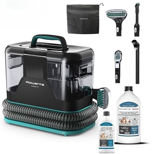 Rowenta Clean It + 2 botellas de solución de limpieza para mascotas (250 ml + 1L), Pack exclusivo, Limpieza rápida de derrames y manchas, Hasta 13,5 kPa, 750 W, Incluye sistema de autolimpieza Rowenta Clean It + 2 botellas de solución de limpieza para mascotas (250 ml + 1L), Pack exclusivo, Limpieza rápida de derrames y manchas, Hasta 13,5 kPa, 750 W, Incluye sistema de autolimpieza