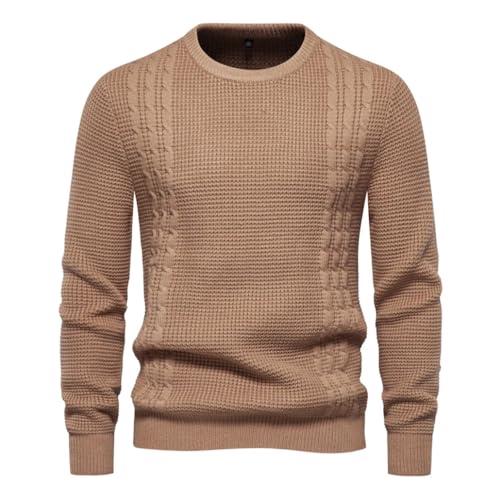Men's Pullovers Sweater for Fall and Winter with Solid Color and Soft Material Sweater khaki9 EUR S 60-70kg
