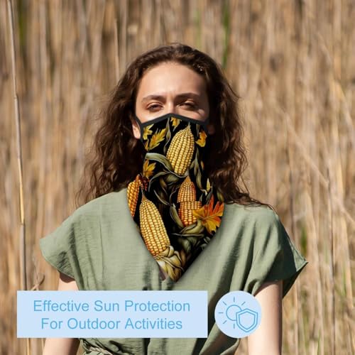 4 Pieces Thanksgiving Corn Neck Gaiter Bandana Face Mask, Sun Cooling Scarf Gator Cover Head for Men Women3
