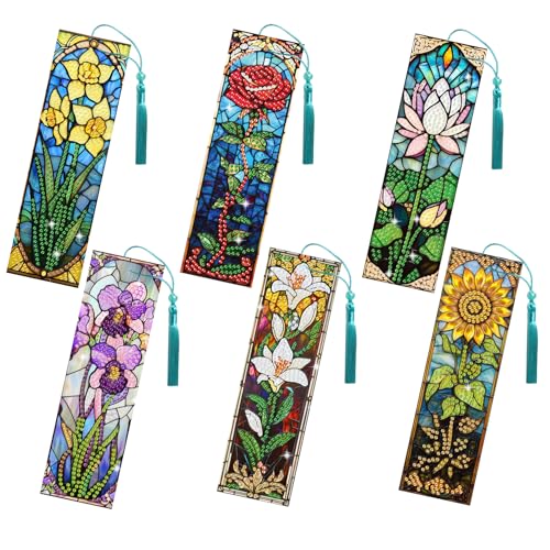 Marque-pages fleurs en verre teinté : kit complet de 6 pièces pour s'initier
