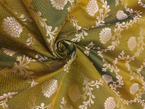 Brocart de soie vert BRO1157 pour confectionner vos robes de soirée de mariage