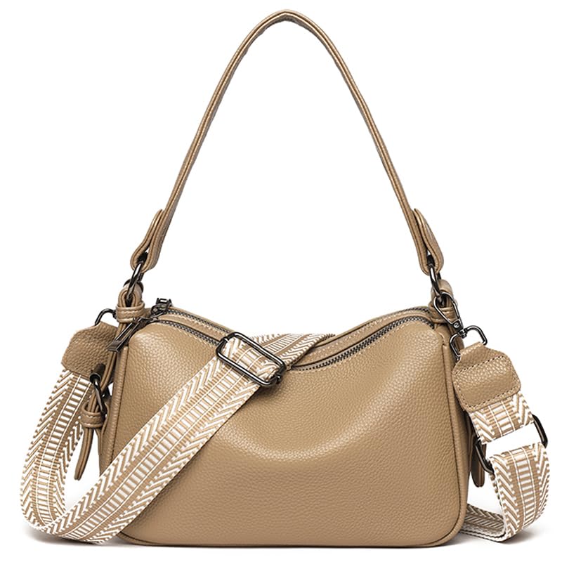 KOBONA Damen Handtasche PU-Leder Lässige Hobo Tasche mit...