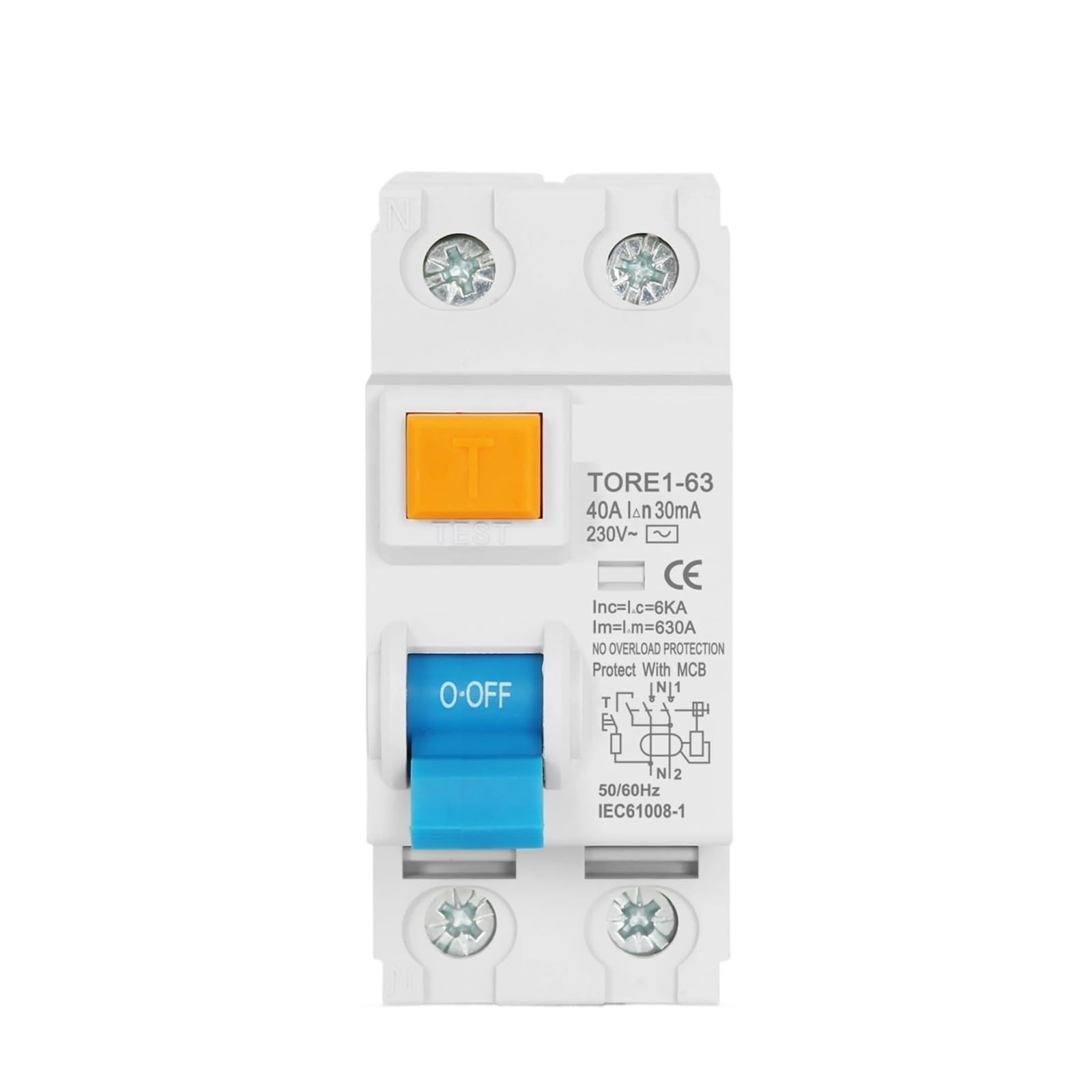 TYEXCZARF 2P 16A 63A 10mA 30mA 100mA 6KA 230V Residual Current Circuit Differential Breaker Switch(25A)