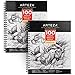 Produktbild ARTEZA Zeichenblock 22.9 x 30.5 cm 2er-Pack, spiralgebundene Skizzenblöcke je 100 Blatt, Robustes säurefreies Zeichenpapier 68 lb/ 100gsm für Erwachsene und Kinder