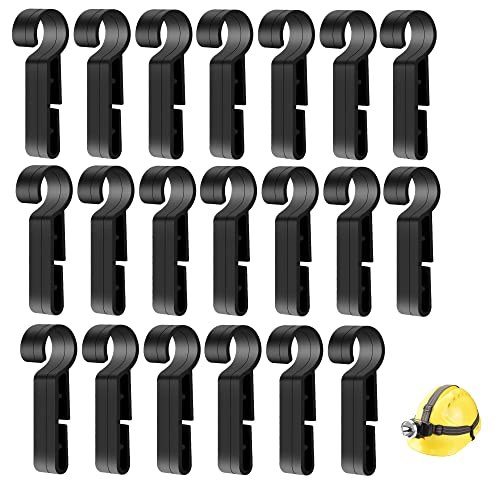 20 Pièces Casques de Sécurité Clips Torches Frontales Clips Crochet de Lampe Frontale Montage Facile de la Lampe Frontale sur Un Casque à Bords étroits Chapeau Rigide Bouchon de sécurité Cover