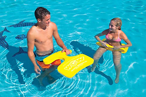 Wow Sports Foam Water Saddle Float for Adults and Kids, 1 Person Pool Seat, Water Accessories Yellow, 21\" x 20\" x 1.6\"
